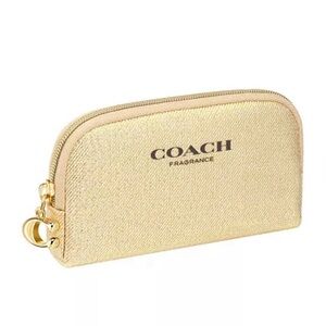 Coach Gold Glitter Coated Canvas cosmetic bag / pouch - Mini sized
